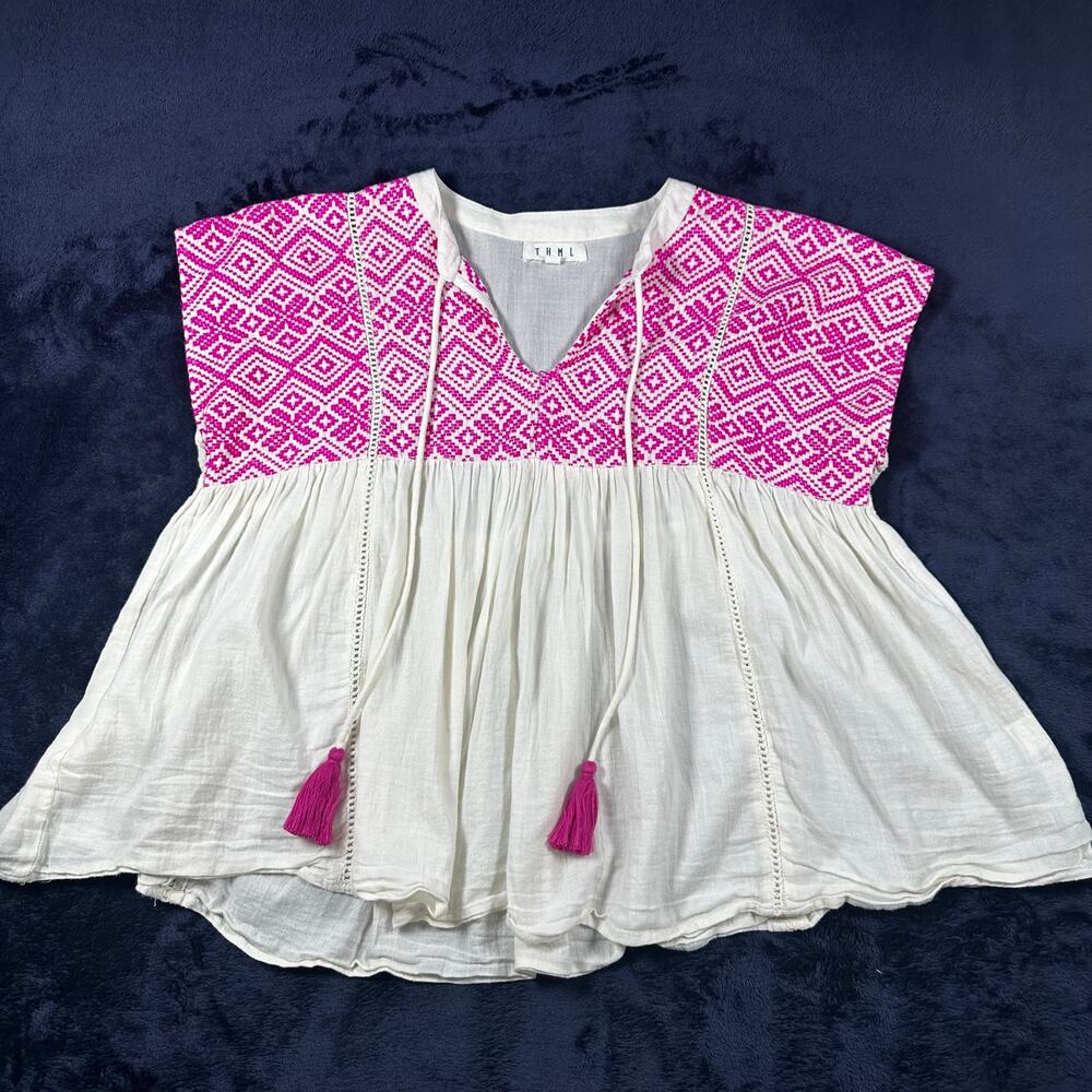 THML Anthropologie Boho Peasant Top SMALL